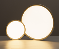 Plafonnier LED rond moderne à montage en surface 18W 24W 36W 48W avec interrupteur de température de couleur tricolore 3000K-4000K pour éclairage de couloir domestique