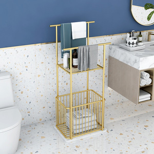Giá Phòng Tắm Vàng Freestanding Khăn Giá Quần Áo Kệ Sàn Khăn Giá - Product Image 5