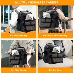 Sac de vélo pour chien pliable et souple avec fenêtres en maille Sac de voyage pour <span class=keywords><strong>animaux</strong></span> de compagnie Porte-panier pour vélo pour chien - Product Image 6