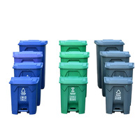 Poubelle mobile en HDPE de 30L, 50L, 80L, 100L, bac à déchets extérieur, grand bac à ordures en plastique pour usage public
