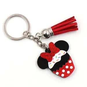 Syasibo Jewelry Keychain 1 Chiếc Móc Khóa Acrylic Dễ Thương Đầu Chuột Bánh Kem CN Sản Phẩm Mới