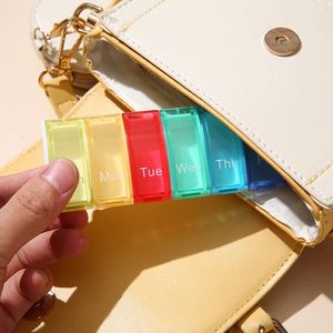 Pastillero de Plástico de Alta Calidad con Forma de Pétalo y 7 Compartimentos para Cápsulas, Tamaño de Bolsillo, Porta Medicamentos, Colores Variados - Product Image 3