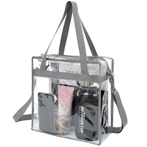 Daily Use <b>Clear</b> Tote Bag Transparent PVC Top Handle <b>Handbag</b> Durable <b>Clear</b> Bag for Stadium Events - Product Image 1