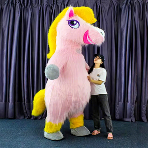 Inflatable Unicorn <strong>Horse</strong> Adult Unisex <strong>Mascot</strong> <strong>Costume</strong> for Mardi Gras Carnival - Product Image 1