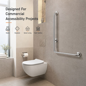 Barre d'appui en acier inoxydable 304 en forme de L, 32 mm, pour salle de bain, hôpital, handicapés, personnes âgées, rail d'assistance - Product Image 3