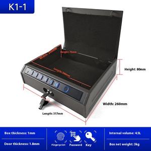 Caja de pistola portátil para el hogar y el <span class=keywords><strong>coche</strong></span> con llave Cerradura digital electrónica <span class=keywords><strong>Seguro</strong></span> Huella digital Contraseña Pistola <span class=keywords><strong>Seguro</strong></span> Accesorio - Product Image 6