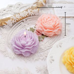 Bougie parfumée artisanale en forme de pivoine, à une seule mèche, élégante et artistique, pour la décoration de la maison - Product Image 3