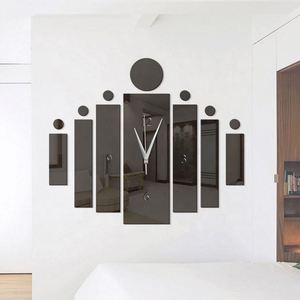 <b>Clocks</b> Wall Home Decor Living Room Luxury 3d Mirror <b>Silver</b> Wall <b>Clock</b> Modern Design Home Decor Watch Wall Sticker - Product Image 1