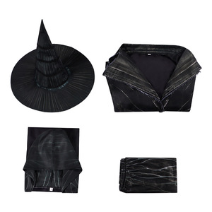 Disfraz de bruja malvada Elphba, vestido largo negro, sombrero, traje para fiesta de Halloween - Product Image 3