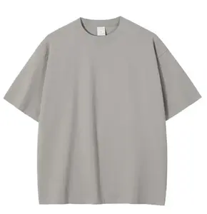 T-shirts pour hommes personnalisés poids lourd broderie bouffée vierge oversize lavage à l'acide unisexe plaine Vintage lavé 100% coton