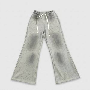 Custom hoodie <b>sets</b> Heavyweight Cotton Fleece Streetwear Y2K Grunge Acid Wash Spray Dye Rhinestone Mens Tracksuit <b>Set</b> - Product Image 2