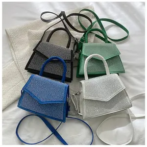 2023 High quality fasion shoulder bag rhinestone crossbody bag for women armpit PU leather luxury bags woman handbags