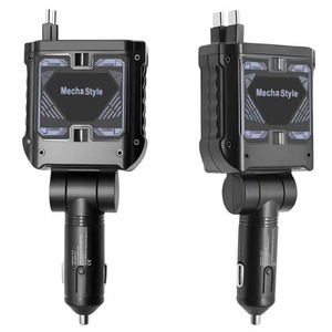ที่ชาร์จในรถยนต์สไตล์เมชา 120W ชาร์จเร็ว สายชาร์จแบบยืดหดได้หนึ่งต่อสอง 12-24V QC3.0 - Product Image 1