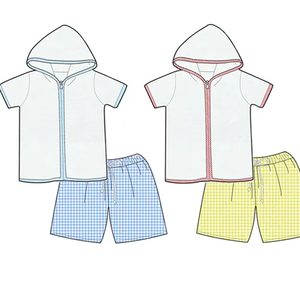 Monogramma personalizzato <span class=keywords><strong>bambina</strong></span> Seersucker Bathing Sui tBaby Kids Girls <span class=keywords><strong>costume</strong></span> <span class=keywords><strong>da</strong></span> <span class=keywords><strong>bagno</strong></span> in cotone <span class=keywords><strong>costume</strong></span> intero con volant - Product Image 5