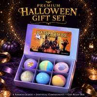 Coffret Cadeau de Bombes de Bain d'Halloween 6 Pièces 100g – Boules Effervescentes Colorées Naturelles Faites à la Main pour une Expérience de Bain Hydratante – OEM ODM Marque Privée