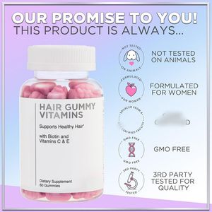 Gomillas de pelo veganas 3 en 1 para el crecimiento del cabello, gominolas de biotina para la piel del cabello, gominolas de biotina para la piel, OEM con etiqueta privada vegana - Product Image 3