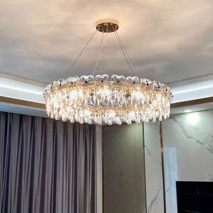 Araña de cristal de techo de cristal de altura ajustable redonda de Hotel moderno de decoración para comedor - Product Image 2