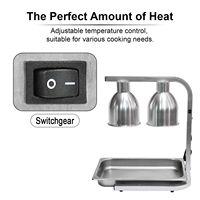 Réchaud alimentaire en acier inoxydable, lampe chauffante pour aliments, réchaud pour poulet frit, lumière pour buffet, hôtel, boulangerie, machine à snack, fabrication sur mesure