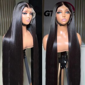 <span class=keywords><strong>Cabello</strong></span> Humano Brasileño Virgen de Alta Calidad con Raíz Oscura, Sin Pegamento, para Pelucas, Liso Natural, Negro Completo HD - Product Image 2