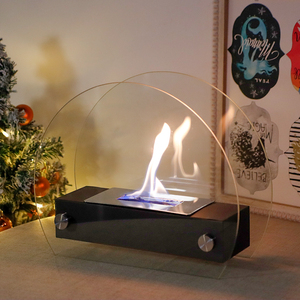 Doppio lato circolare di vetro <span class=keywords><strong>bioetanolo</strong></span> <span class=keywords><strong>camino</strong></span> rimovibile in metallo da tavolo <span class=keywords><strong>camino</strong></span> Festival decorativo pozzo del fuoco - Product Image 4