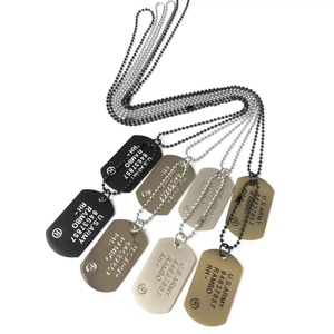 Collier personnalisé vierge en acier inoxydable, bijou tendance plaqué or, style géométrique, type Dogtag - Product Image 3