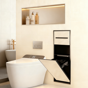 Moderno Nicho de <span class=keywords><strong>Ducha</strong></span> Esquinero de Acero para Baño y Soporte para Basurero, Impermeable, Montado en la Pared, para Uso en Hoteles - Product Image 4