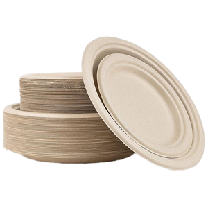 Trung Quốc bã mía bột giấy của nhà máy Heavy Duty thân thiện với môi phân hủy sinh học dùng một lần Đảng tấm microwavable và compostable - Product Image 2