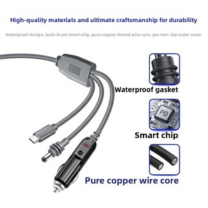 Cable de Alimentación USB C a CC de 100W PD para Starlink Mini, Exterior, Impermeable IP65, Blindaje Trenzado, Cobre Puro, <span class=keywords><strong>2m</strong></span>, Personalizado OEM ODM - Product Image 2