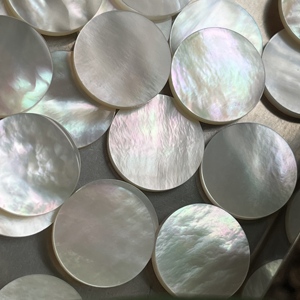 50 ชิ้น/ล็อต แผ่นมุกเปลือกหอยขนาด 15 มม. หินมุกเปลือกหอยแบบแบนสองด้าน - Product Image 4