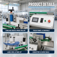 Machine d'étiquetage semi-automatique de bouteilles à écran tactile de bureau pour boissons, produits pharmaceutiques, aliments, produits chimiques, cartons, sacs et bandes de conditionnement
