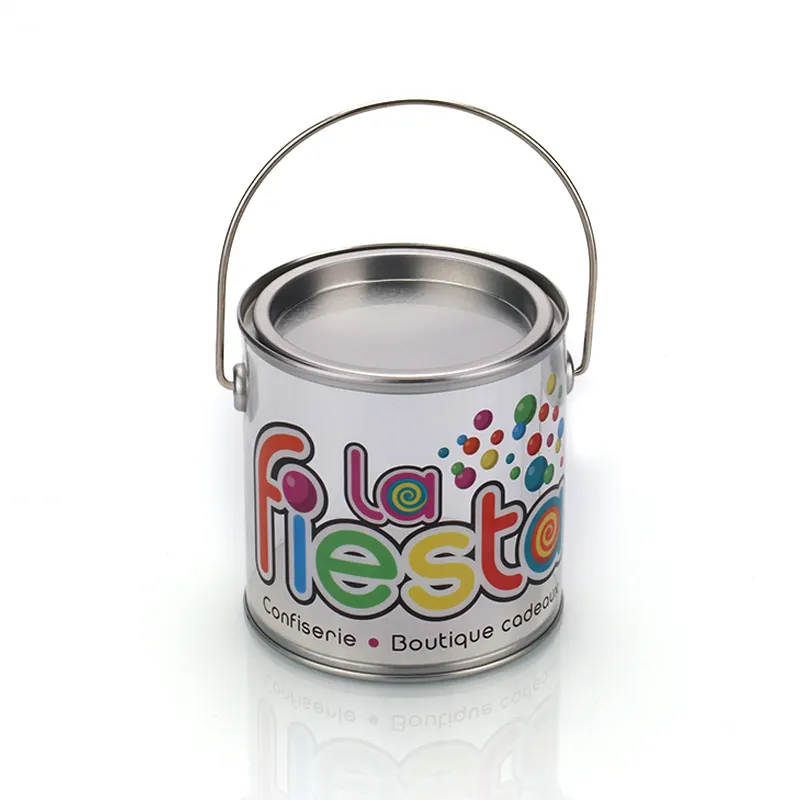 Fiesta, Оловянное ведро для конфет, жестяное ведро для печенья, металлический жестяной контейнер с ручкой
