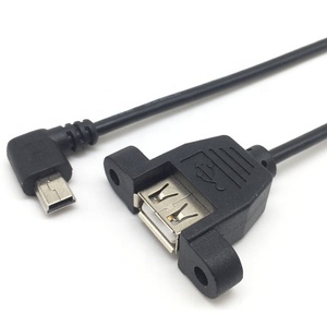 Bên Phải Góc <span class=keywords><strong>Mini</strong></span>-B Để USB Loại A Nữ Chỉnh Núi Cable - Product Image 1