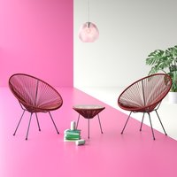 Ensemble de chaise et table en corde d'extérieur moderne Uplion, chaise de bistrot de patio, chaise Acapulco, chaise en rotin de jardin, chaise œuf