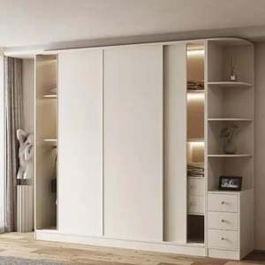Armoire moderne à portes coulissantes Meubles de chambre à coucher portables avec portes en panneaux de particules pour la maison, le salon ou le bureau - Product Image 4