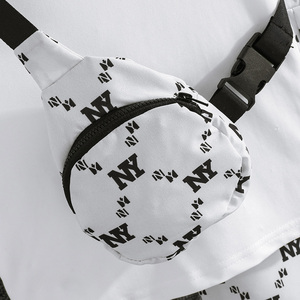 Vêtements décontractés d'été pour garçons de 4 à 8 ans, ensemble de sport de loisirs tendance, ensemble deux pièces imprimé à manches courtes en spandex/coton pour enfants - Product Image 4