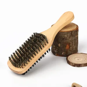 Neue Vintage Fettkopfbürste natürliche Bresche Doppelseitige Bartbürste Haarwerkzeuge Mehrzweckbürste