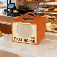 Offre Spéciale Logo Personnalisable Imprimé 5 Pouces Boîtes À Gâteau avec Fenêtre 18x18x14cm Boîte En Carton pour Boulangerie De Mariage Fête D'anniversaire