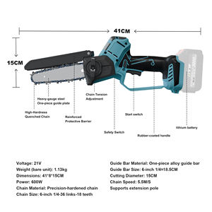 <span class=keywords><strong>Scie</strong></span> à chaîne électrique sans fil DTWA2-0062 21V pour la coupe du bois, <span class=keywords><strong>mini</strong></span>-<span class=keywords><strong>scie</strong></span> électrique portable avec moteur électrique (Motosierra Electrica) - Product Image 2