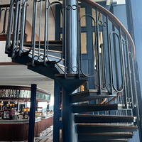 Escalier en colimaçon moderne à poutre en acier invisible pour hall d'hôtel haut de gamme, escalier intérieur artistique