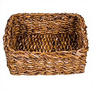 Paniers de rangement en jonc de mer faits à la main, paniers tissés naturels, organisateurs écologiques pour la maison, paniers pour le salon, la chambre à coucher, la cuisine - Product Image 1
