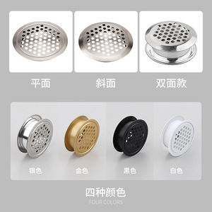 Grille de ventilation circulaire en acier inoxydable à résonance, respirante, pour armoires et meubles, dissipation de la chaleur - Product Image 3