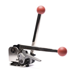 Correa de acero semiautomática de alta tensión, máquina flejadora de paletas, hoja de hierro <span class=keywords><strong>Manual</strong></span>, hebilla de encuadernación, embalaje de caja de Metal sin hebilla - Product Image 1