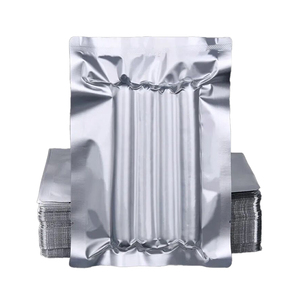 Sac de papier d'aluminium <span class=keywords><strong>sous</strong></span> <span class=keywords><strong>vide</strong></span> plat scellé sur 3 côtés avec couvercle ouvert métallisé argent personnalisé 250 500 1kg étanche à l'humidité pour grain - Product Image 2