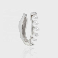 Boucles d'oreilles élégantes et populaires en argent sterling 925 avec trous d'oreille, 1 pièce, perle géométrique irrégulière faite à la main, cadeau pour femmes