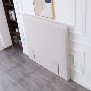 Confort minimaliste Tête <span class=keywords><strong>de</strong></span> <span class=keywords><strong>lit</strong></span> haute à revêtement souple Tête <span class=keywords><strong>de</strong></span> <span class=keywords><strong>lit</strong></span> en tissu <span class=keywords><strong>de</strong></span> lin tuftée crème <span class=keywords><strong>blanc</strong></span> rose avec éponge épaisse - Product Image 5