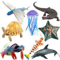Modèles d'animaux marins en plastique à assembler, pour l'exportation : Poisson volant, Dauphin, Crocodile, Crabe ermite, Méduse