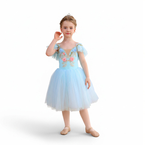 ชุดบัลเล่ต์นางฟ้าดอกไม้สำหรับเด็ก ชุดเต้นบัลเล่ต์เจ้าหญิงสำหรับเด็ก แขนระบายพร้อมกระโปรงผ้าทูลสำหรับการแสดงบนเวที - Product Image 5