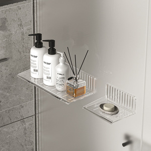 Wall Mounted Bathroom Shelf Rectangular Durable Storage For Toilet Washbasin Kitchen Shower - Product Image 1