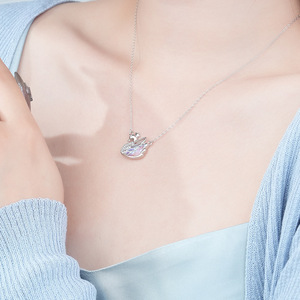 Collier avec pendentif en argent Sterling S925, opale Aurora, bijoux esthétiques élégants, cadeau pour jeunes femmes et adolescentes - Product Image 4