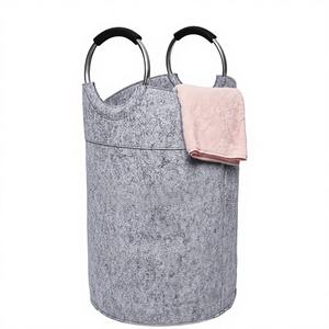 Cesto Pieghevole in Feltro per Biancheria Sporca, Contenitore Portatile per Camera da Letto e Bagno, Design a Borsa, per la Conservazione dei Rifiuti - Product Image 1